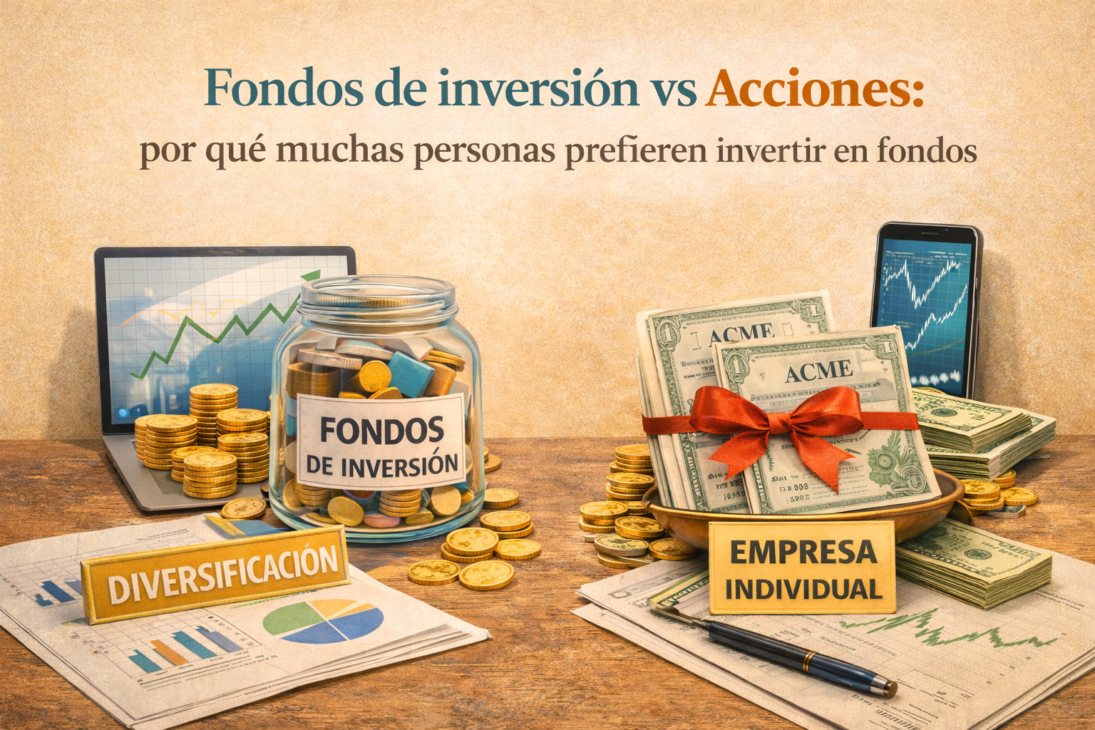 Fondos de inversión vs acciones: por qué muchas personas prefieren invertir en fondos